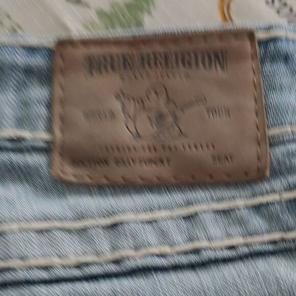 TRUE RELIGION Billy 25 Low Rise Straight Leg  Crop Jeans Flap Pockets - Picture 7 of 9